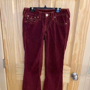 True religion corduroy flare pants